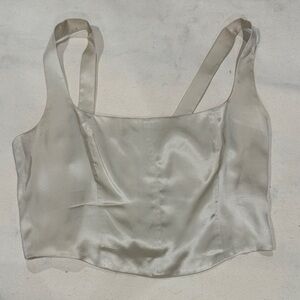 Reformation Crème Silk Top